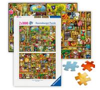 Ravensburger - Colin Thompson - 2 x 1000 Piece Jigsaw Puzzle - Stunning Scenes - #1 Garden Cupboard & Hidden Treasures - #2 Kitchen Delights - Ideal G