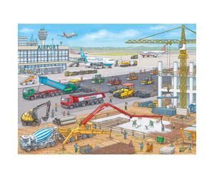 Ravensburger Construction at The Airport Jigsaw Puzzles - Enhanced Kid's Cognitive Development | Unique Puzzle Pieces for Holidays and Birthdays