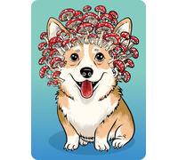 Ravensburger Corgiceps 100pc Mini Puzzle and Stand - Cute Corgi Mushroom Design Jigsaw Puzzle with Display Stand - 100 Piece Mini Puzzle for Adults & Kids