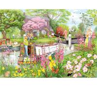 Ravensburger Cosy Café No.4 000 Piece Jigsaw Puzzle for Adults & Families - Anne Searle Canal Scene, Narrowboat & Riverside Design