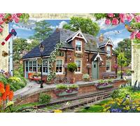 Ravensburger Country Cottage Collection No.13 Railway Cottage 1000 Piece Jigsaw Puzzles for Adults and Kids Age 12 Years Up