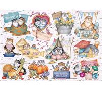 Ravensburger Crazy Cats A Cat’s Year - Animal Jigsaw Puzzle for Adults and Kids Age 12 Years Up