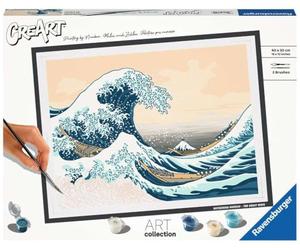 Ravensburger CreArt 23690 Large Wave Hokusai Painting by Numbers for Adults, DIY Painting Set with Brush and Acrylic Paints, Gift for Men and Women