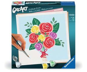 Ravensburger CreArt 25520 - Rose Bouquet - Paint by Numbers Adults, DIY Painting Set with Brush and Acrylic Paints, Gift for Women and Men, Painting for Adults