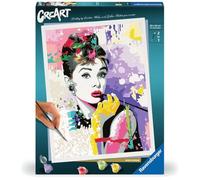 Ravensburger CreArt 25526 - Audrey Hepburn - Paint by Numbers Adults, DIY Painting Set with Brush and Acrylic Paints, Gift for Women and Men, Painting for Adults