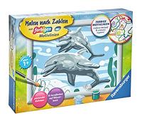 Ravensburger CreArt 28468 - Friendly Dolphins - Painting by Numbers for Children from 7 Years, Painting Set with Frame, Brush and Acrylic Paints, Gift for Girls and Boys