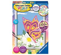 Ravensburger CreArt 28474 Butterfly Painting by Numbers for Children from 7 Years, Painting Set with Frame, Brush and Acrylic Paints, Gift for Girls and Boys