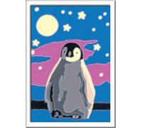 Ravensburger CreArt 28775 Little Penguin Painting by Numbers from 7 Years, Painting Set with Frame, Brush and Acrylic Paints, Gift for Girls and Boys, Glow in the Dark