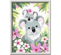 Ravensburger CreArt 28984 - Cute Koalas - Painting by Numbers for Children from 9 Years, Painting Set with Frame, Brush and Acrylic Paints, Gift for Girls and Boys