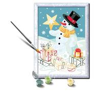 Ravensburger - CreArt Classic D Series: Snowman with Glitter, Paint by Number Kit, Contains a Pre-Printed Board, a Brush, Colors and Accessories, Creative Game for Boys and Girls 9+ Years