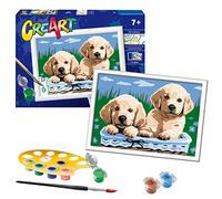 Ravensburger CreArt Cute Puppies Paint By Numbers Kits for Children - Painting Arts and Crafts for Kids Age 7 Years Up
