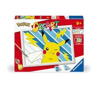 Ravensburger - Creart D Pokemon: Pikachu | Paint by Numbers Children | Crafts Kit Children 9 Years | Complete Kids Painting Kit | Gift Girl 9 Years | Includes Frame 18x24cm