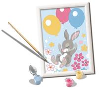 Ravensburger - CreArt D Series: Balloon Bunny, Painting by Numbers Kit, Contains a Pre-Printed Board, Brush, Colours and Accessories, Creative Toy for Children 7+ Years Old