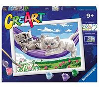 Ravensburger - Creart D Series Kittens On The Hammock | Kids Painting Kit | Paint by Numbers Includes Everything You Need | Kids Toys 9 Years Or More | Creart 9 Years Old