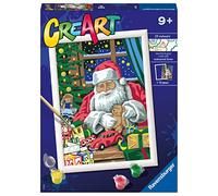 Ravensburger - CreArt D Series, Santa Claus, Paint by Numbers, Painting Kit Children, Frame Included, Educational Game, Gift Idea Children 9+ Years, 24 x 18 cm