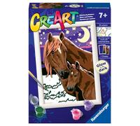 Ravensburger - CreArt Series E Classic: Horses Moon and Stars, Paint by Number Kit, Contains a Pre-Printed Board, a Brush, Colors and Accessories, Creative Game for Boys and Girls 7+ Years