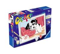 Ravensburger - CreArt E Series: Affectionate Puppy, Painting by Numbers, Kids Painting Kit, Frame Included, Educational and Creative Game, Gift Idea Children 7+ Years, 13 x 18 cm