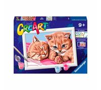 Ravensburger - CreArt E Series: Red Kittens, Kit for Painting with Numbers, Contains a Preprinted Board, Brush, Colors and Accessories, Creative Game for Children 9+ Years