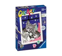 Ravensburger - CreArt E Series: TVB Cat, Paint by Numbers, Painting Kit Children, Frame Included, Educational and Creative Game, Gift Idea Children 7+ Years, 13 x 18 cm