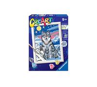 Ravensburger - CreArt E Series: Wolves in the Moonlight, Paint by Number Kit, Contains a Pre-printed Board, Brush, Colors and Accessories, Creative Set for Boys and Girls 9+ Years