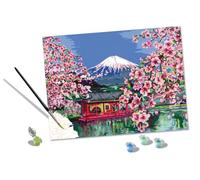 Ravensburger CreArt Japanese Cherry Blossom Mount Fuji Numbers for Adults and Kids Age 12 Years Up - Painting Arts and Crafts Set - Home Decor Ac
