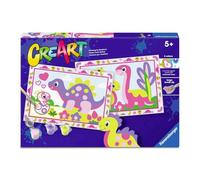 Ravensburger - Creart Junior - 2 X Cute Dinosaurs | Paint by Numbers | Painting Kit | Measures 22 X 32 | Children's Games 5 Years | Gift Ideas | Gift Child 5 Years