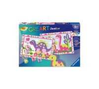Ravensburger - CreArt Junior - Art Number - Colorful Dinosaurs - Paint by Numbers Kit - From 5 years - 12023213