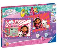 Ravensburger - CreArt Junior Series: Gabby's Dollhouse, Paint by Number Kit, Contains Two Pre-Printed Boards, a Brush, Colors, Creative Game for Boys and Girls 5+ Years