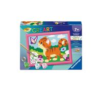 Ravensburger - CreArt Kids 13x18cm - Art Number - Cat with Butterflies - Paint by Numbers Kit - From 7 Years - 12023219