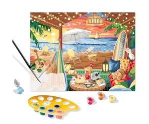 Ravensburger CreArt Large Format 30 x 40 cm - Cozy Cabana - Creative Leisure - Paint by Numbers - Adult - Relaxing and Creative Activity - from 12 Years - 20276 - French Version