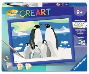 Ravensburger CreArt, Paint by Numbers Children - Penguin Family