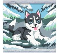 Ravensburger - CreArt Serie D - Husky Cheerful | Paint by Numbers | Paint Kit | Measures 25 x 18,30 | Kids Games 9 Years | Gift Ideas | Gift Child 9 Years