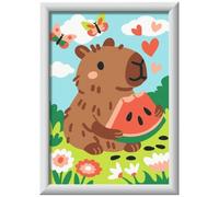 Ravensburger - CreArt Serie E - Glutton Capybara | Paint by Numbers | Painting Kit | Measures 13,20 x 9,50 | Games for Children 7 Years | Gift Ideas | Child Gift 7 Years