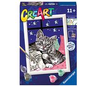 Ravensburger - CreArt E Series: Sweet Kittens, Painting by Numbers Kit, Contains a Pre-Printed Board, Brush, Colours and Accessories, Creative Game for Children 11+ Years