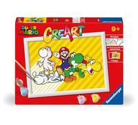 Ravensburger - CreArt Series D: Super Mario, Paint by Number Kit, Contains a Pre-Printed Board, a Brush, Colors and Accessories, Creative Game for Boys and Girls 9+ Years