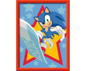 Ravensburger CreArt Sonic the Hedgehog - Raging Sonic - Painting from 9 | Sonic the Hedgehog Painting Set with Frame, Brush and Acrylic Paints, Gift for Girls and Boys