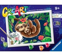 Ravensburger CreArt Sweet Sloths Paint by Numbers Kit for Kids - Painting Arts and Crafts for Ages 9 and Up