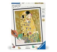 Ravensburger - CreArtART Collection - Klimt, The Kiss, Paint by Number Kit, Contains a Pre-printed Board 40 x 30 cm, Brush, Colours and Accessories, Creative Relaxing Set for Adults 14+ Years