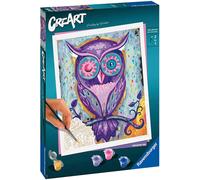 Ravensburger CreArt Large Format 24 x 30 cm - Dreamy Owl - Creative Hobby - Paint by Numbers - Adult - Relaxing and Creative Activity - from 12 Years - 28990 - French Version