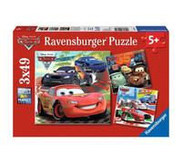Ravensburger Disney Cars: Worldwide Racing Fun - 3 x 49-Piece Jigsaw Puzzle | Unique Pieces | Anti-Glare Surface | for Kids