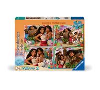 Ravensburger Disney Moana 2 Jigsaw Puzzle Bumper Pack | 4-100 Piece Puzzles | Unique Piece Design | Ideal Screen-Free Activity | Enhances Concentratio