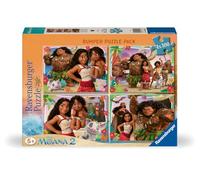 Ravensburger Disney Moana 2 Jigsaw Puzzle Bumper Pack | 4-100 Piece Puzzles | Unique Piece Design | Ideal Screen-Free Activity | Enhances Concentration and Creativity