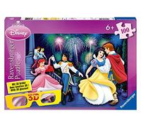 Ravensburger Disney Princess 13629 100-Piece Puzzle Princesses Dazzling Entrance 3D XXL with 3D Glasses