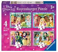 Ravensburger Disney Princess 4 in a Box Jigsaw Puzzles for Kids Age 3 Years and Up - 12, 16, 20 & 24 Pieces