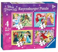 Ravensburger Disney Princess 4 in Box Jigsaw Puzzles for Kids Age 3 Years and Up - 12, 16, 20 & 24 Pieces