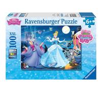 Ravensburger Disney Princess Adorable Cinderella 100 Piece Glitter Jigsaw Puzzle for Kids - Every Piece is Unique Pieces Fit Together Perfectly Blue