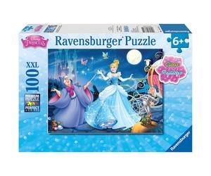Ravensburger Disney Princess Adorable Cinderella 100 Piece Glitter Jigsaw Puzzle for Kids - Every Piece is Unique Pieces Fit Together Perfectly Blue