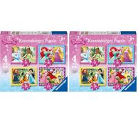 Ravensburger Disney Princess Kids Jigsaw Puzzles 4-in-a-Box Age 3+ - 12 16 20 24 Piece Puzzle Pack, Educational Learning Activity, Birthday Gift (Pack of 2)