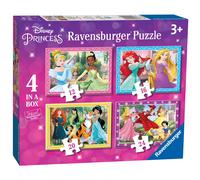 Ravensburger Disney Princess Kids Jigsaw Puzzles 4-in-a-Box Age 3+ - 12 16 20 24 Piece Puzzle Pack, Educational Learning Activity, Birthday Gift