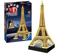 Ravensburger Eiffel Tower 3D Jigsaw Puzzle for Adults and Kids Age 12+, Night Edition with LED Lighting - 216 Pieces - No Glue Required